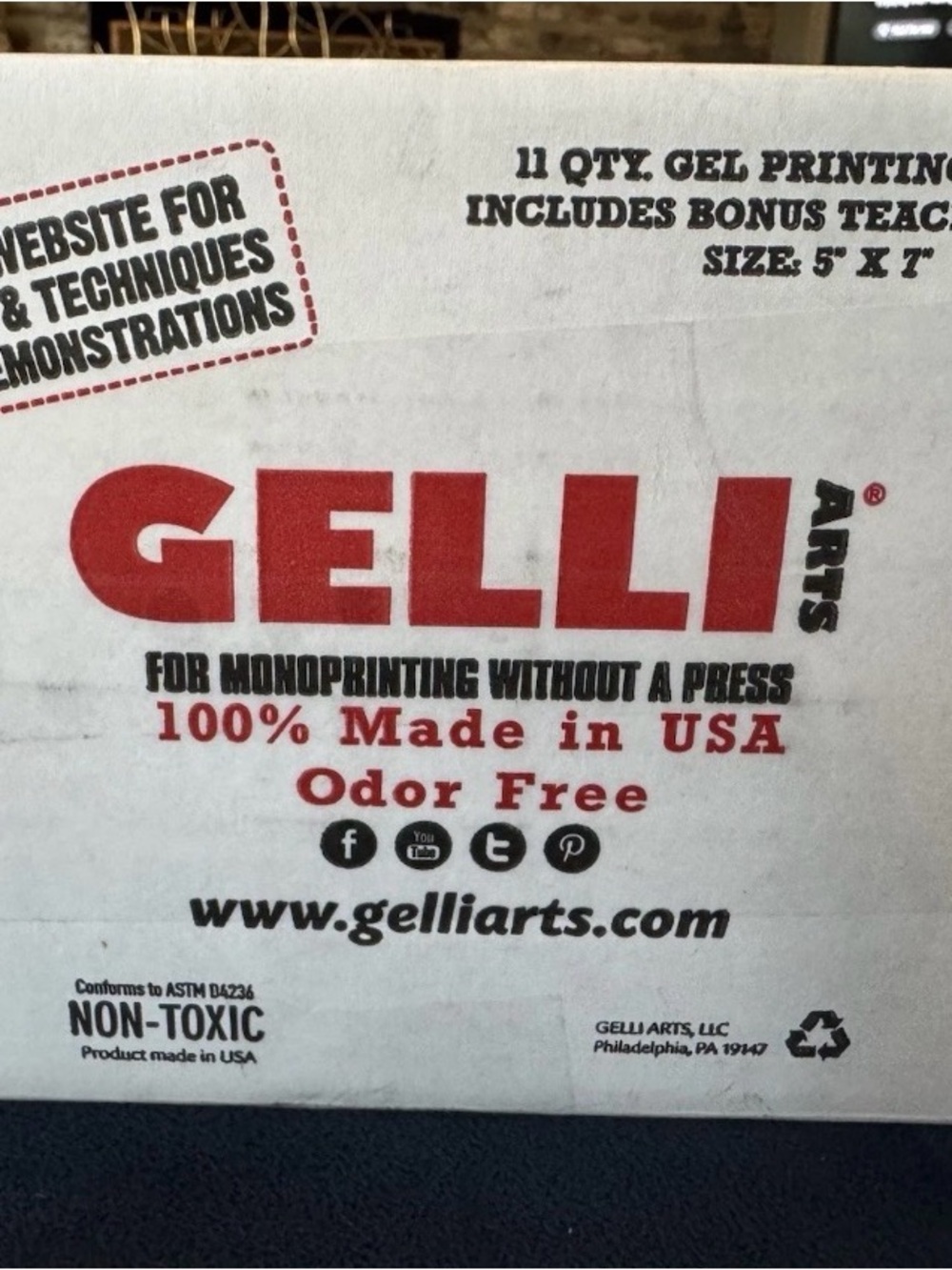 Gelli Arts Gel Printing Plates 5x7 Class Pack 11 Plates Monoprinting NEW